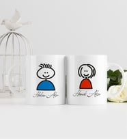 BK Gift Kişiye Özel İkili Sevgili Temalı Beyaz Kupa Bardak - 9