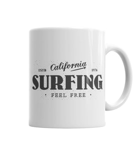 California Surfing Feel Free Kupa Bardak Porselen
