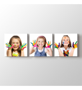3 Fotoğraflı Parçalı Kanvas Tablo 30 x 90