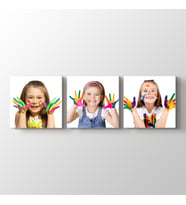 3 Fotoğraflı Parçalı Kanvas Tablo 30 x 90