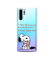 Snoopy Tasarımlı Süper Şeffaf Silikon Telefon Kılıfı Huawei P30 Pro