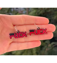 F*ck Yazılı Renkli Unisex Metal Küpe PYTKKP006 (Karışık)
