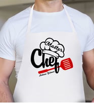BK Gift Kişiye Özel Chef Erkek Beyaz Mutfak Önlüğü  1