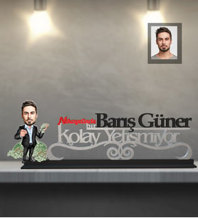 Kişiye Özel Patron Karikatürlü Kolay Yetişmiyor Ahşap Biblo Bay-21