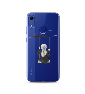 Salıncak Kız Tasarımlı Süper Şeffaf Silikon Telefon Kılıfı Huawei Honor 8A 