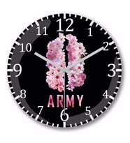 Bts Army  Kpop Duvar Saati Bombeli Gercek Cam