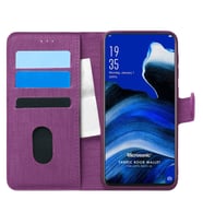 Microsonic Oppo Reno 2Z Kılıf Fabric Book Wallet Mor