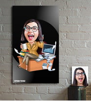 BK Gift Kişiye Özel Bayan Muhasebeci Karikatür Ahşap Tablo - 1