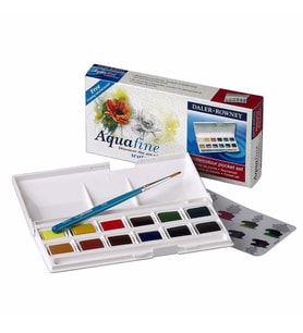 Daler Rowney Aquafine Tablet Sulu Boya Seti 12li 1/2 Tablet