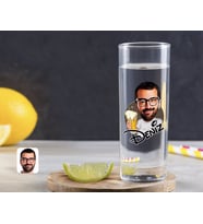 BK Gift Kişiye Özel Renkli Baskılı Erkek Karikatürlü Vodka Bardağı-51 (Beyaz)