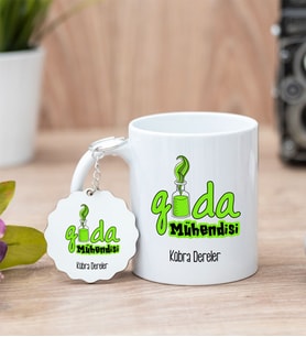 Gıda Mühendisi Beyaz Kupa Bardak Ve Anahtarlık Set