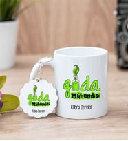 Gıda Mühendisi Beyaz Kupa Bardak Ve Anahtarlık Set