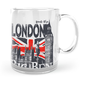 BK Gift Kişiye Özel London Tasarımlı Cam Kupa Bardak  3