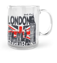 BK Gift Kişiye Özel London Tasarımlı Cam Kupa Bardak  3
