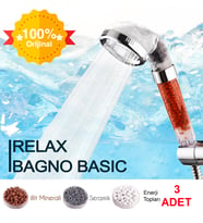 Relax Bagno %50 Su Tasarruflu Duş Başlığı - Arıtmalı Duş Başlığı - 3 Adet