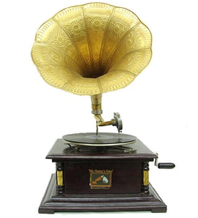 Gramofon Kare Köşeleri Bronz İşli 533