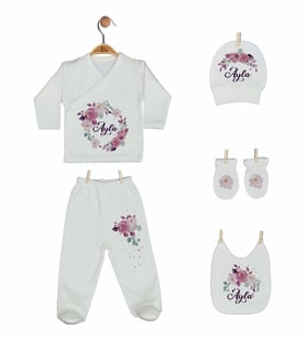 Pia Baby Gl 1914-05 İsme Özel Beşli Zıbın Set