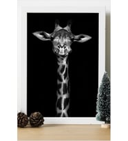 Zürafa Giraffe Ahşap 24x33 cm Tasarım Çerçeve