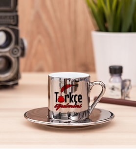 Türkçe Öğretmeni Silver Türk Kahvesi Fincanı