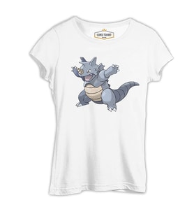 Pokemon - Rhydon Beyaz Kadın Tshirt