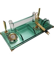Kristal Masaüstü Kalemli isimlik Ofis Makam Hediyesi M531 YESIL GOLD (Yeşil)
