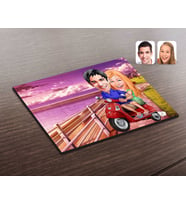 BK Gift Kişiye Özel Sevgililer Karikatürlü Ahşap Puzzle-10