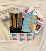 Kişiye Özel Travel Tasarımlı Mini Albüm Gold Kupa Mini Hediye Seti