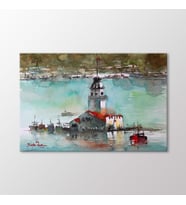 Arty Tablo Suluboya Kız Kulesi Tablo (Karışık)