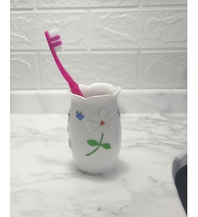 Diş Macunu Kabı Çiçekli Model Banyo Aksesuarı