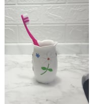 Diş Macunu Kabı Çiçekli Model Banyo Aksesuarı