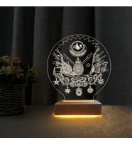 Osmanlı Tura 3d Gece Lambası Doğum Günü Hediyesi Led Lamba (Sarı)