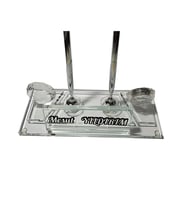 Kristal Masaüstü Kalemli isimlik Ofis Makam Hediyesi M114 SLV (Beyaz - Gümüş)
