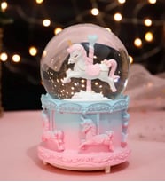 Unicorn Carousel Işıklı Müzikli Kar Küresi