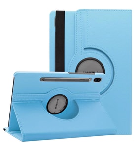 Microsonic Samsung Galaxy Tab S7 T870 Kılıf 360 Rotating Stand Deri Mavi