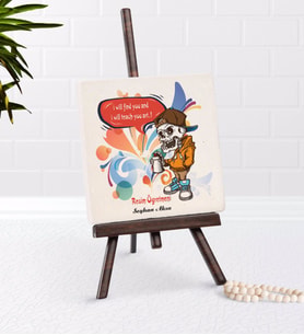 BK Gift Kişiye Özel Resim Öğretmeni Şovaleli Doğal Taş-1 (Beyaz)