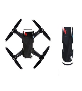 DJI Spark Su Geçirmez Premium PVC Sticker Çıkartma Black Angle