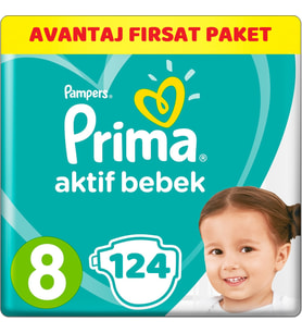 Prima Bebek Bezi Beden:8 (17+Kg) XXX Large 124 Adet Avantaj Fırsat Pk