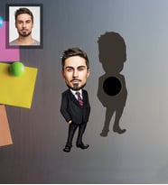 Kişiye Özel Öğretmen Karikatürlü Ahşap Magnet Bay-5