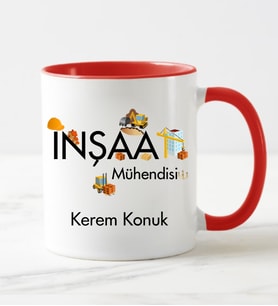 İnşaat Mühendisi Kupa Bardağı Kırmızı