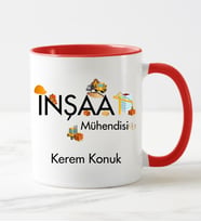 İnşaat Mühendisi Kupa Bardağı Kırmızı