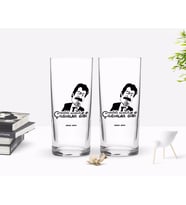 BK Gift Kişiye Özel Renkli Baskılı Hangimiz Sevmedik Çılgınlar Gibi Silüet Tasarımlı İkili Rakı Bardağı Seti-1 (Beyaz)