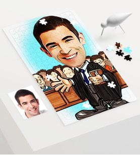 BK Gift Kişiye Özel Bay Avukat Karikatür 240 Parça A3 Puzzle 2