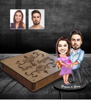 Kişiye Özel Sevgili Karikatürlü Ahşap Biblo Kutulu Model 13