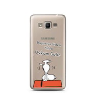 Snoopy Tasarımlı Süper Şeffaf Silikon Telefon Kılıfı Samsung J2 Prime