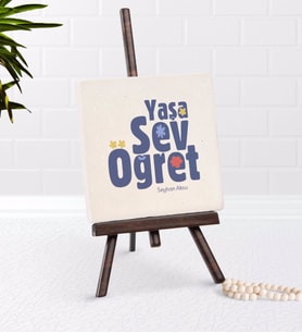 BK Gift Kişiye Özel Yaşa Sev Öğret Şovaleli Doğal Taş-2 (Beyaz)