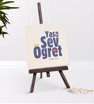 BK Gift Kişiye Özel Yaşa Sev Öğret Şovaleli Doğal Taş-2 (Beyaz)
