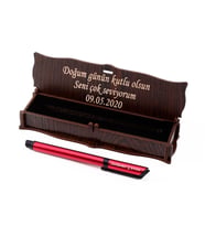 Kişiye  Özel Roller Kalem Ahşap Kutulu (Pembe)
