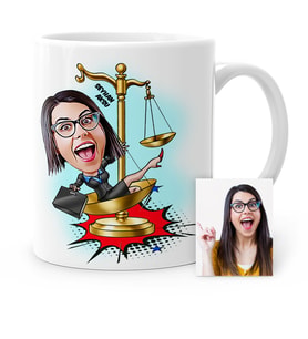 BK Gift Kişiye Özel Avukat Karikatür Beyaz Kupa Bardak  7