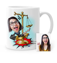 BK Gift Kişiye Özel Avukat Karikatür Beyaz Kupa Bardak  7
