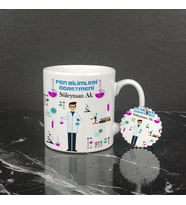 Fen Bilimleri Öğretmeni Kupa Bardak ve Anahtarlık Set 004